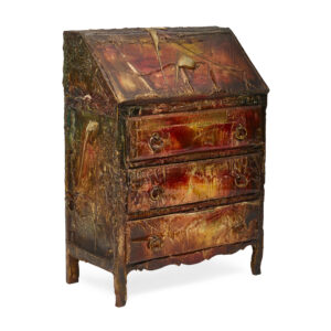 Francois ARCHIGUILLE - One-of-a-kind wooden slant front desk painted by the artist.