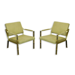 Very comfortable and elegant brass armchairs
