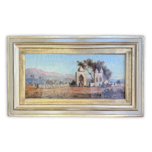 A.J. HORSFORD - (American, active mid-19th century – died 1877) “The Caravan at the Desert Outpost” or “An Orientalist Market Gathering” A.J. HORSFORD - The Caravan at the Desert Outpost or An Orientalist Market Gathering Oil on canvas, signed lower left, North America, circa 1870–1875